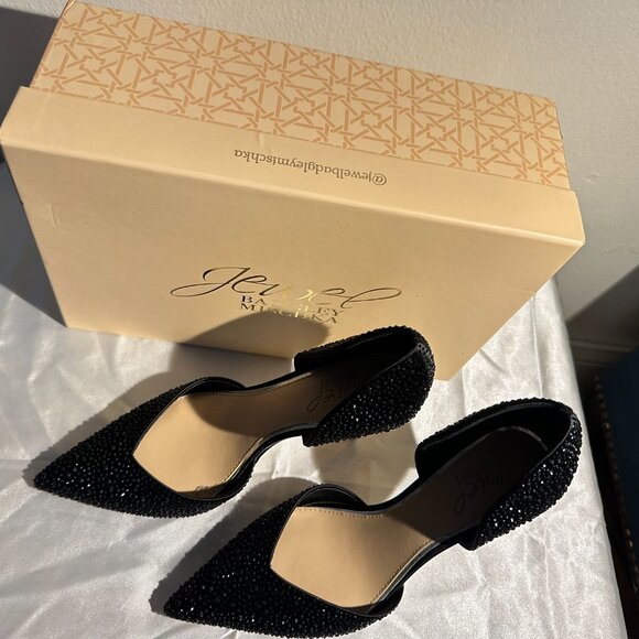 Jewel by Badgley Mischka Black Crystal Heels – Size 7.5 - Picture 2 of 8